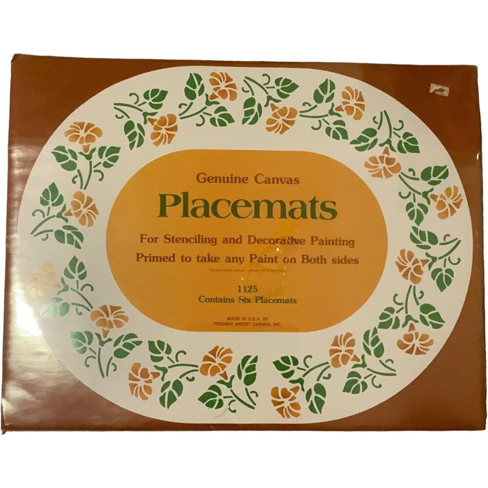 FREDRIX Create Your Own Placemats #1125 Oval Canvas Placemats Set of 6- 18 X 13